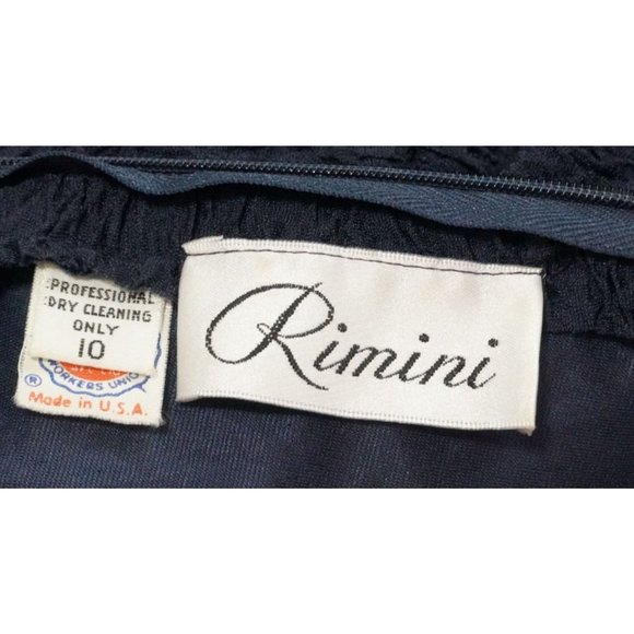 Vintage Rimini Bubble Dress Size 10 Ruched Shirred Top Rhinestone Bow Prom Homec - Picture 8 of 8